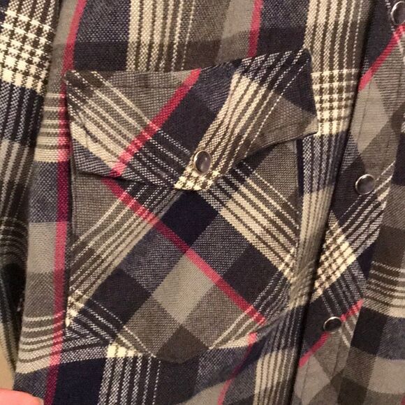 Vintage Roebucks Plaid Snap Front Shirt - Size S - Picture 4 of 8